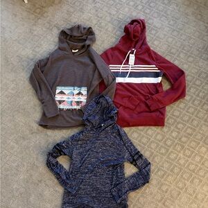 Bundle Set of Three Hoodies - Gray, Red, and Blue